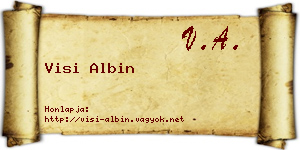 Visi Albin névjegykártya